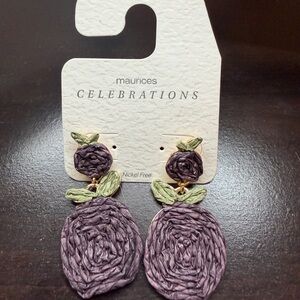 Maurices Celebrations Purple and Green Earrings